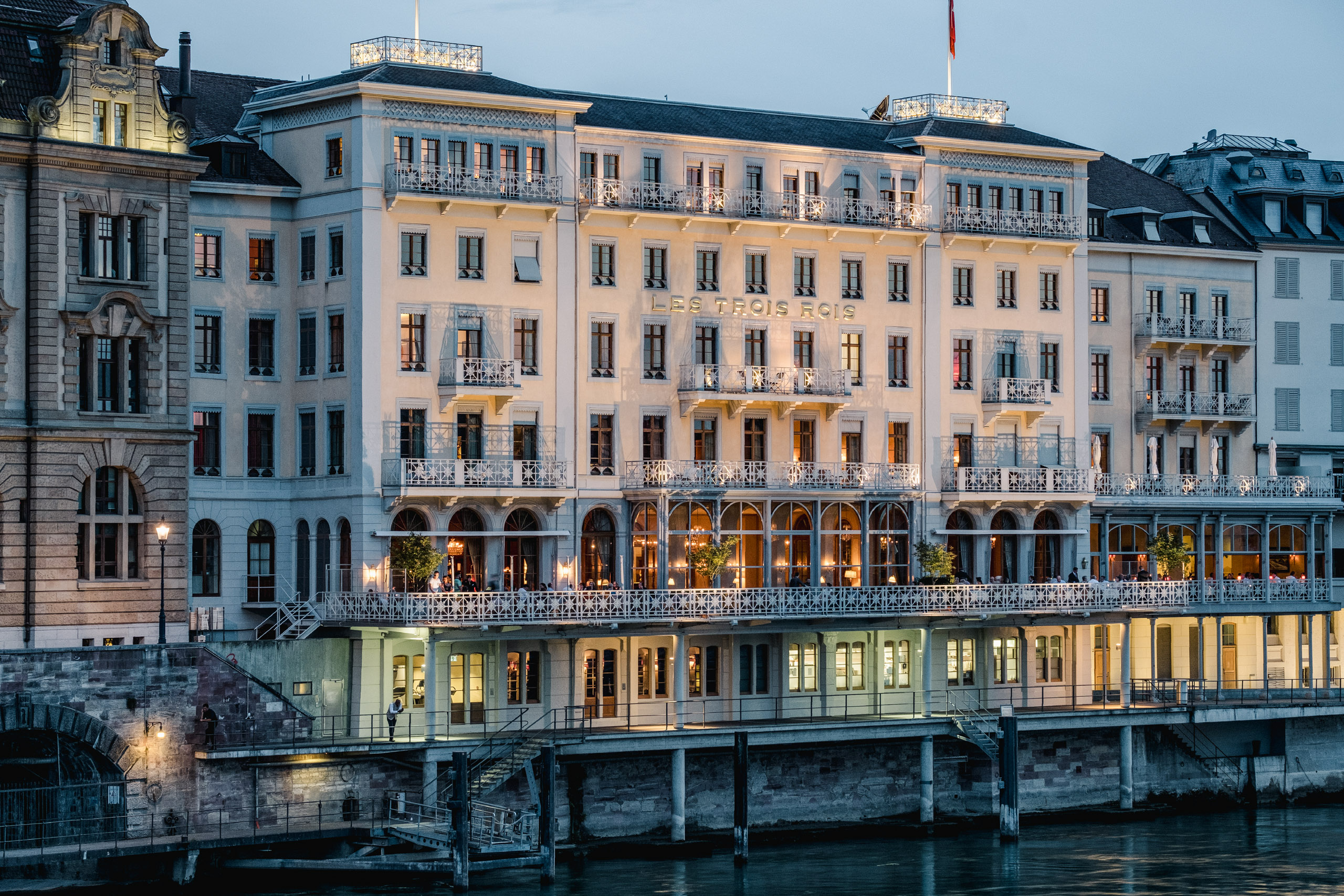 Grand Hotel Les Trois Rois Basel Sunset In Basel