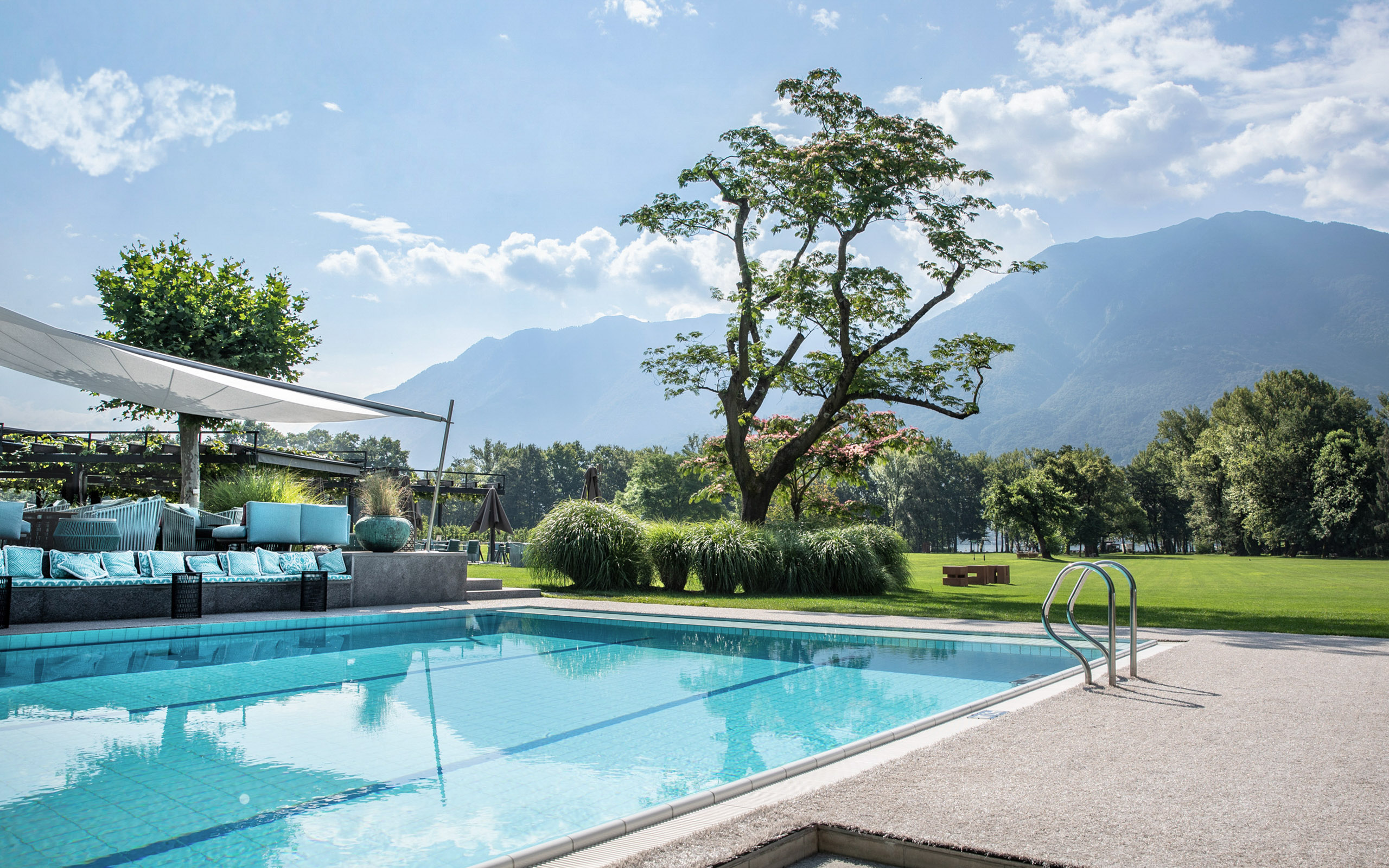 Castello Del Sole Hotel Ascona External Pool Site