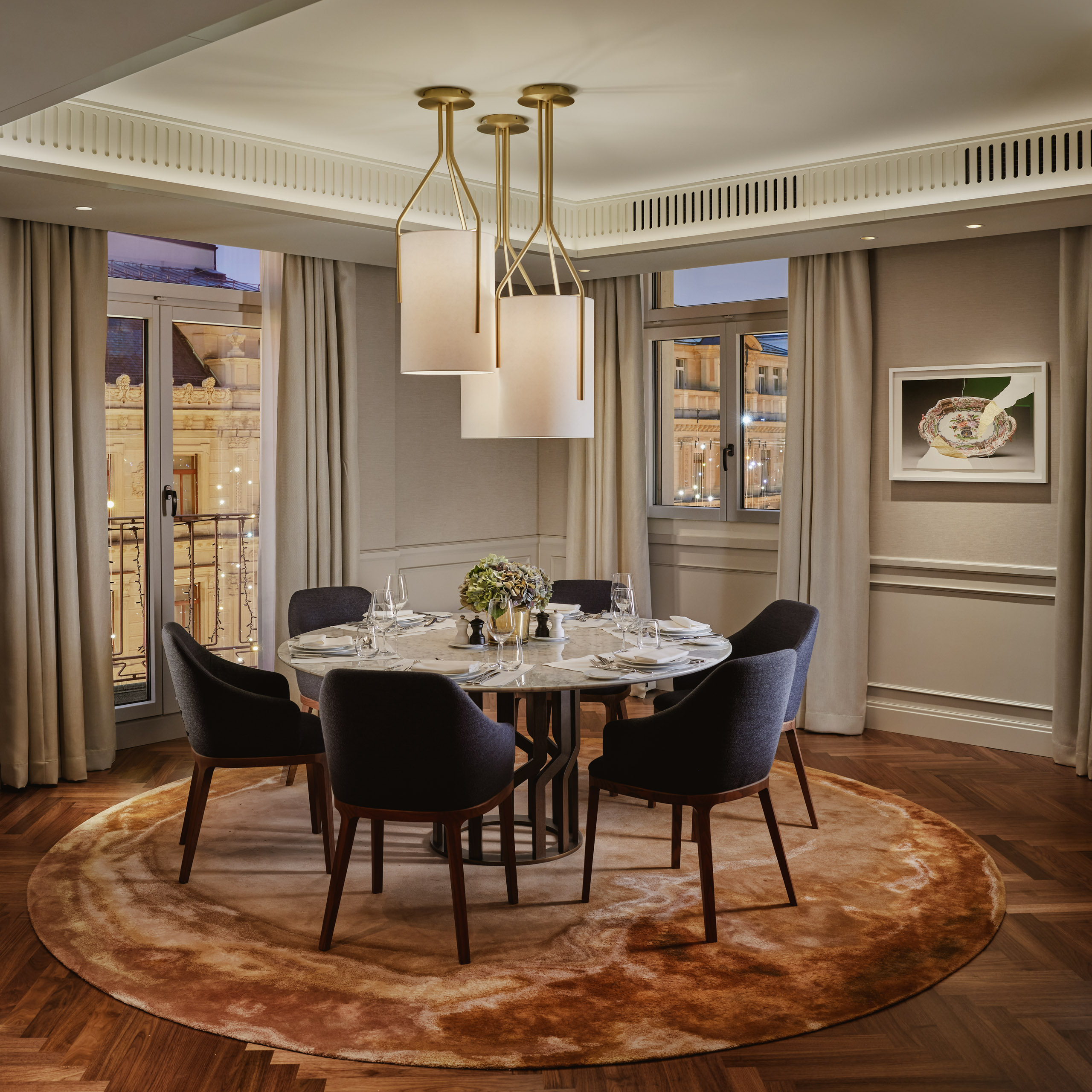 Swiss Deluxe Hotels Mandarin Oriental Savoy Zurich Zurich Suites Presidentialsuite Diningarea