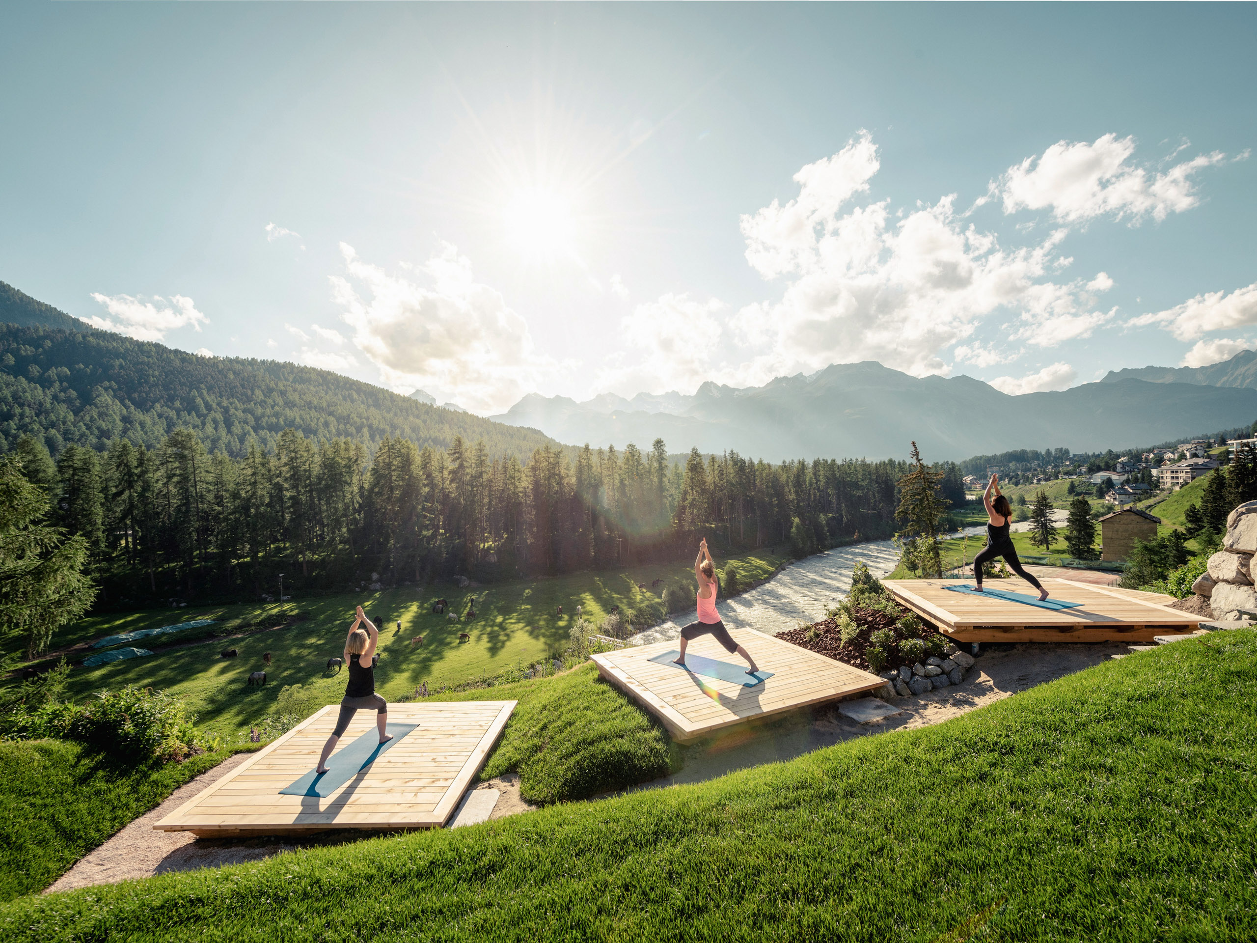 Grand Hotel Kronenhof Pontresina Yoga Platforms